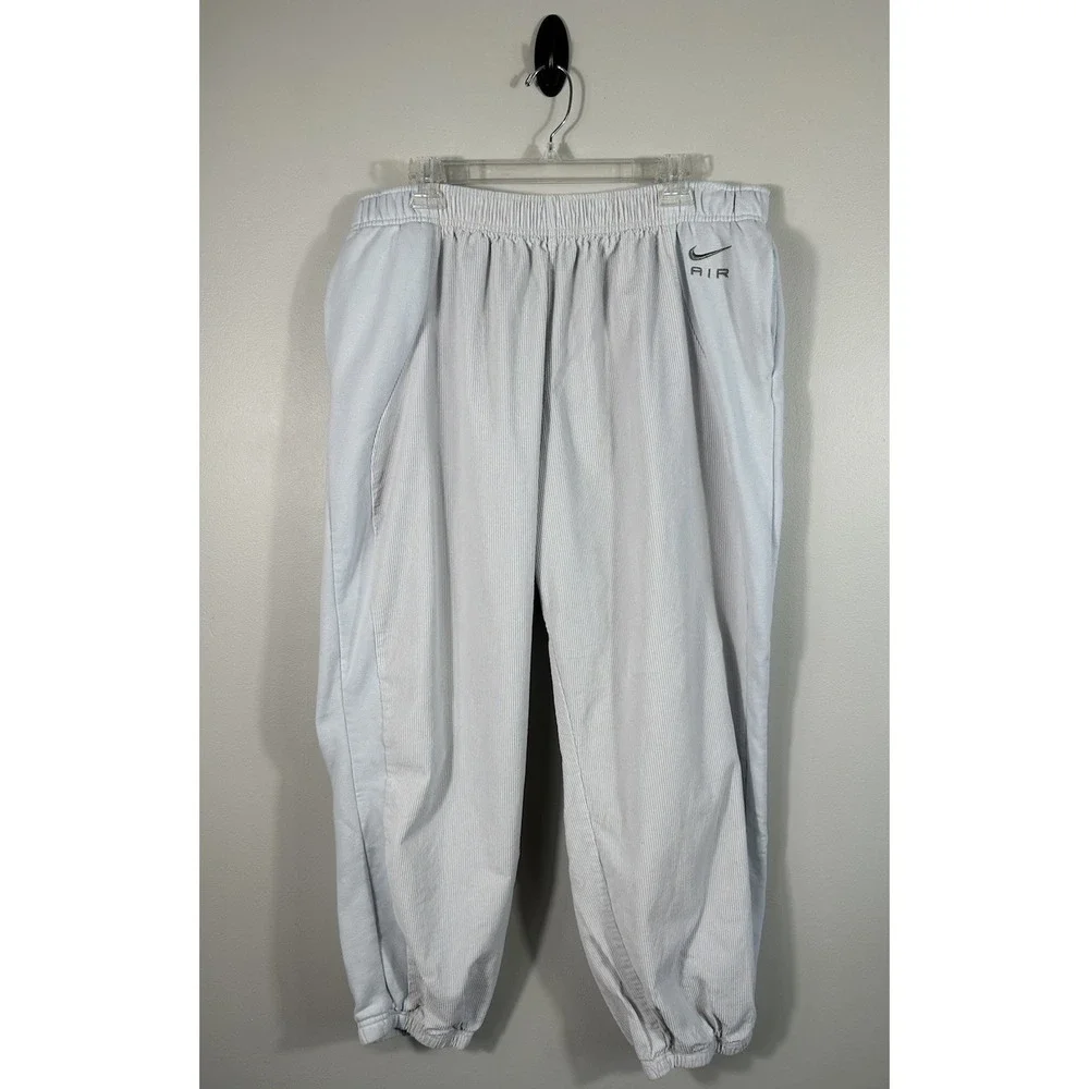 Nike Air Joggers Womens 2XL Platinum High Waisted Corduroy Fleece Pants - Picture 1 of 12